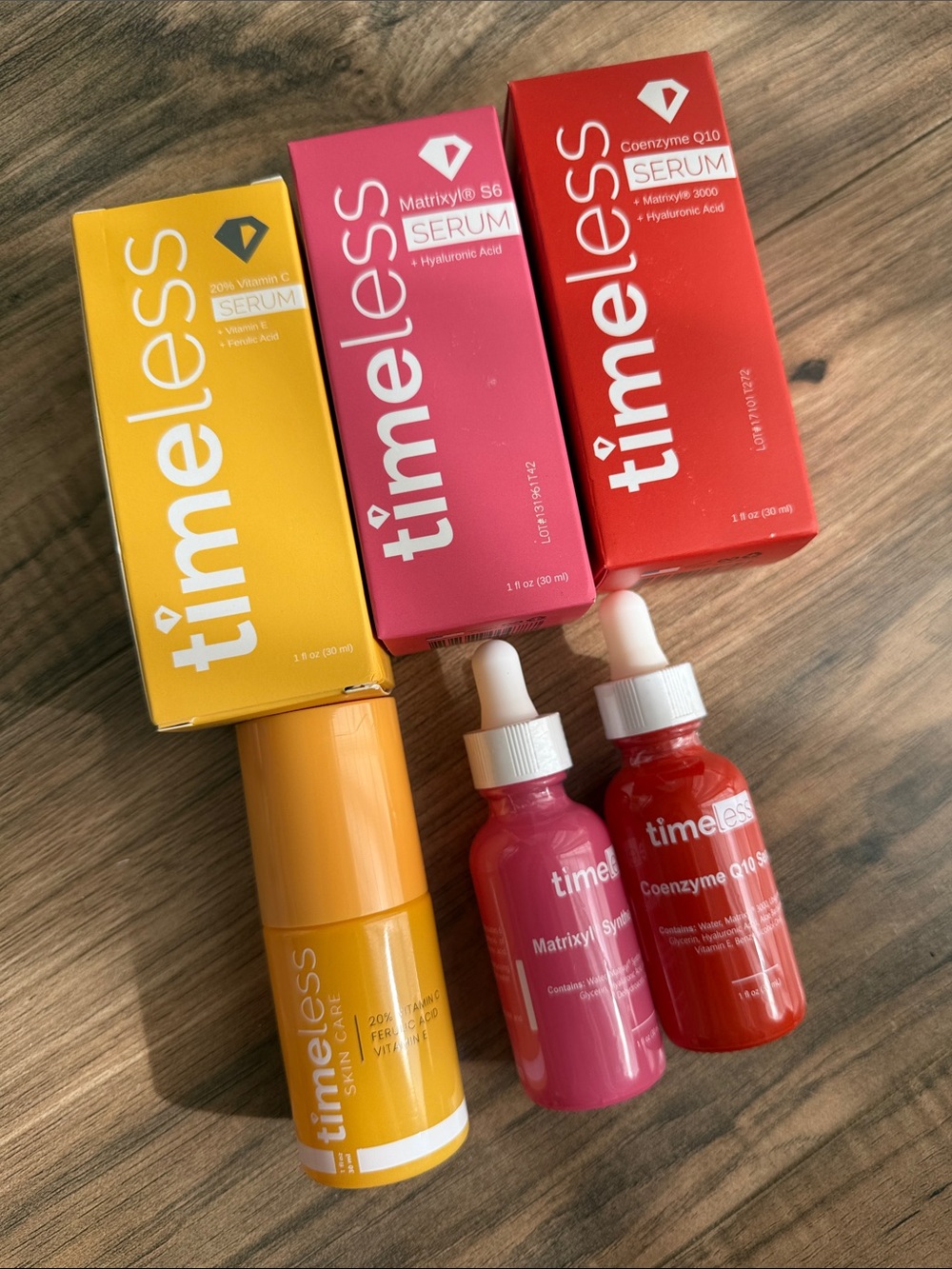 Timeless Skincare Serum Bundle Vitamin C Matrixyl Q10 3 Pc New